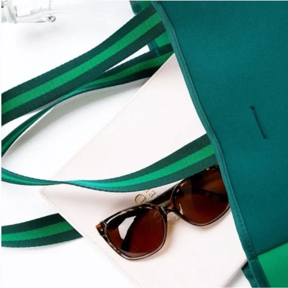 Summersalt Beach Bag Neoprene Green Colorblock Large Scuba